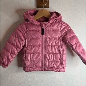 Pink Primary Puffer Jacket for Kids